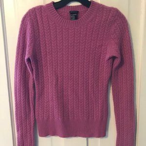 Theory Purple Cashmere Cable-knit Sweater M